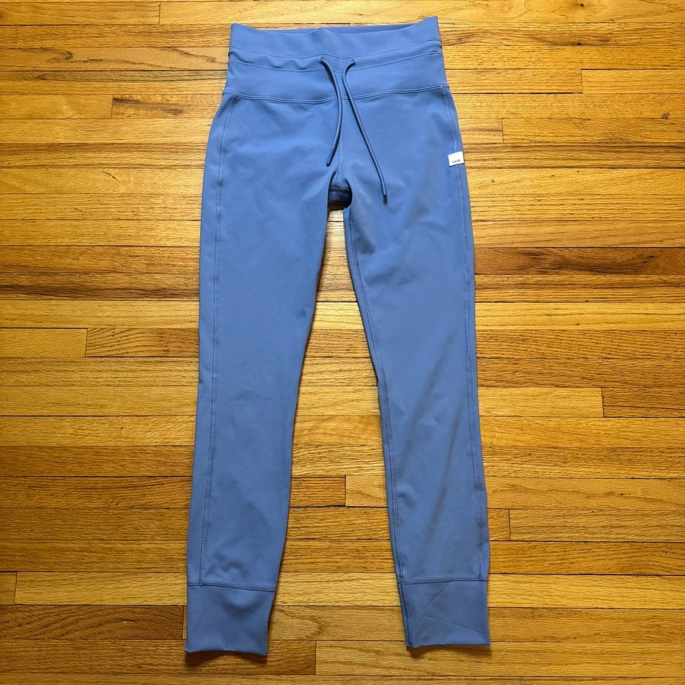 Vuori Daily Leggings Womens Performance Blue High Rise Drawstring Activewear XS